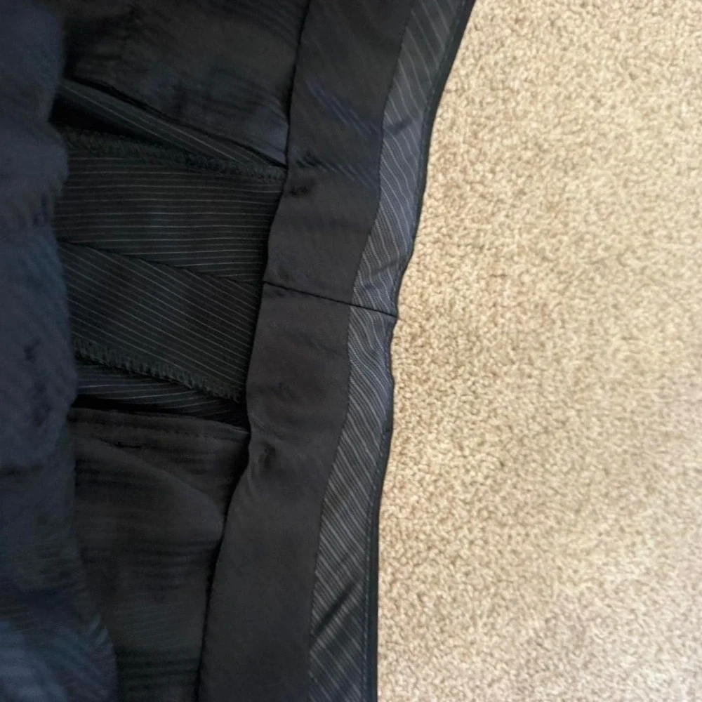 34x30 Black Pinstripe Pleated Baggy Wide Leg Dress Pants Y2K Vintage